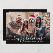 Happy Holidays Script 2 Foto Weihnachten (Vorne/Hinten)