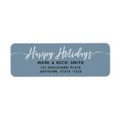 Happy Holidays Script Blue Adresse (Vorne)