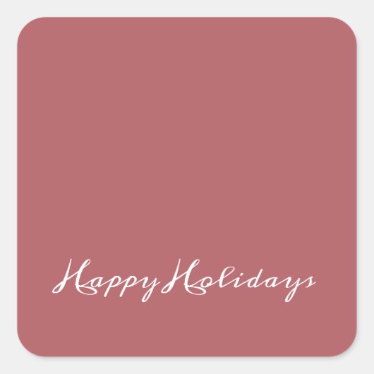 Happy Holidays Script Envelope oder Geschenkartike Quadratischer Aufkleber (Vorderseite)