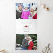 Happy Holidays Script Floral Diagonal 2-Foto Dreifach Gefaltete Urlaubskarte (Innenseite)