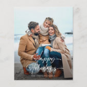 Happy Holidays Script Foto Budget Card (Vorderseite)
