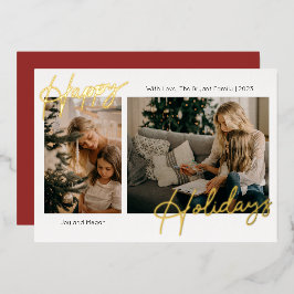 Happy Holidays Script Foto Folien Feiertagskarte