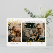 Happy Holidays Script Foto Folien Feiertagskarte (Stehend vorne)