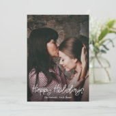 Happy Holidays Script Foto Overlay Feiertagskarte (Stehend Vorderseite)