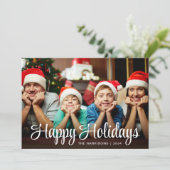 Happy Holidays Script Foto Overlay Weihnachten (Stehend Vorderseite)