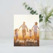 Happy Holidays Script Foto Overlay Weihnachtskarte (Stehend Vorderseite)