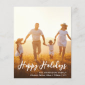 Happy Holidays Script Foto Overlay Weihnachtskarte (Vorderseite)