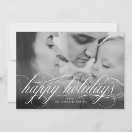 Happy Holidays Script Foto Weihnachtskarte Ankündigung
