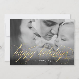 Happy Holidays Script Foto Weihnachtskarte Ankündigung