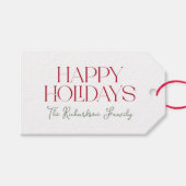 Happy Holidays Script  Geschenkanhänger (Vorderseite (Horizontal))