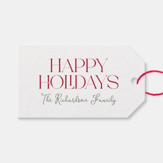 Happy Holidays Script  Geschenkanhänger (Vorderseite (Horizontal))