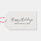 Happy Holidays Script-Geschenktasten Geschenkanhänger (Rückseite Horizontal)