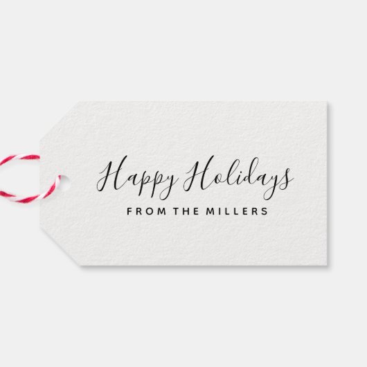 Happy Holidays Script-Geschenktasten Geschenkanhänger (Rückseite Horizontal)
