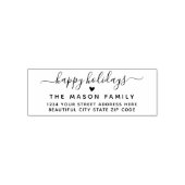 Happy Holidays Script Heart Rücksendeadresse Permastempel (Design)