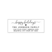 Happy Holidays Script Heart Rücksendeadresse Permastempel (Design)