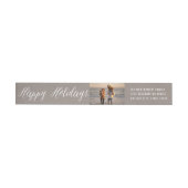 Happy Holidays Script Holiday Foto Rücksendeadress (Person)