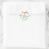Happy Holidays Script Holiday Runder Aufkleber (Tasche)