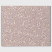 Happy Holidays Script Name Gold Confetti Powder Geschenkpapier (Flach)