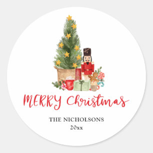 Happy Holidays   Script Nutcracker Weihnachtsbaum Runder Aufkleber