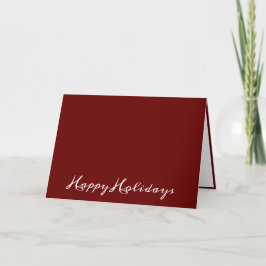 Happy Holidays Script Red Simple Modern Holiday Feiertagskarte