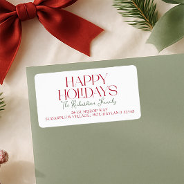 Happy Holidays Script Return Address Adressaufkleber