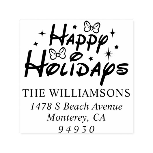 Happy Holidays Script Schriftart Rücksendeadresse Permastempel (Design)