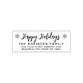 Happy Holidays Script Snowflake Rücksendeadresse Permastempel (Design)