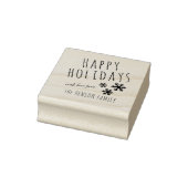 Happy Holidays Script Snowflake Weihnachten Gummistempel (Stempel)