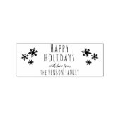 Happy Holidays Script Snowflakes Weihnachten Gummistempel (Prägung)