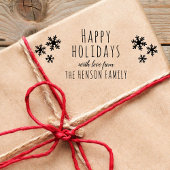Happy Holidays Script Snowflakes Weihnachten Gummistempel