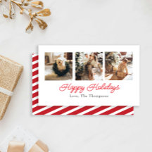 Happy Holidays Script - Triple Foto Card