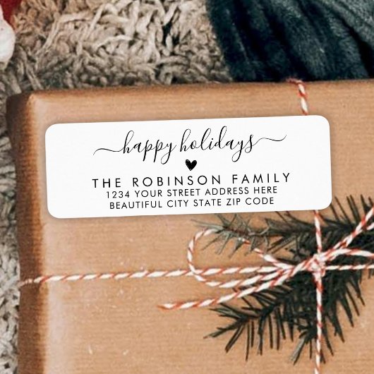 Happy Holidays Script Weihnachten Rücksendeadresse