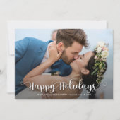 Happy Holidays Script Weihnachts-Foto Feiertagskarte (Vorderseite)