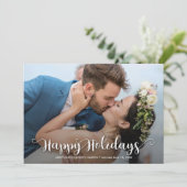 Happy Holidays Script Weihnachts-Foto Feiertagskarte (Stehend Vorderseite)