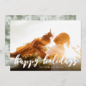 Happy Holidays Script Weihnachtsfotokarte Feiertagskarte (Vorne/Hinten)