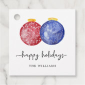 Happy Holidays Script Weihnachtsschmuck Geschenkanhänger (Vorderseite)