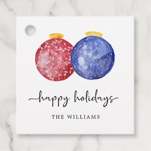 Happy Holidays Script Weihnachtsschmuck Geschenkanhänger (Vorderseite)