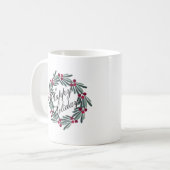 Happy Holidays Script White Wreath Hübsch Kaffeetasse (Vorderseite Links)