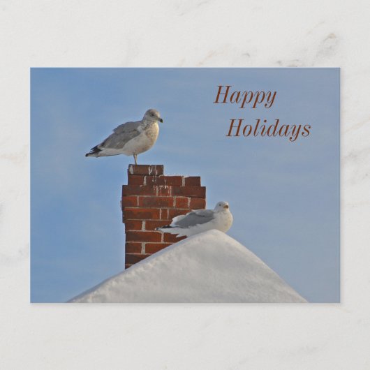 Happy Holidays Seashore Feiertagspostkarte (Vorderseite)