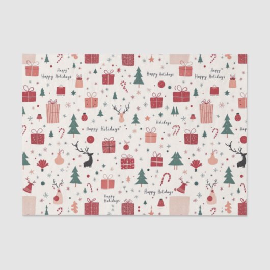 Happy Holidays Seidenpapier (Vorderseite)