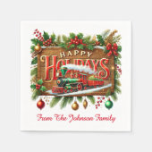 Happy Holidays Serviette (Vorderseite)