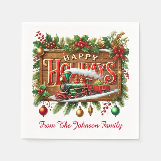 Happy Holidays Serviette (Vorderseite)