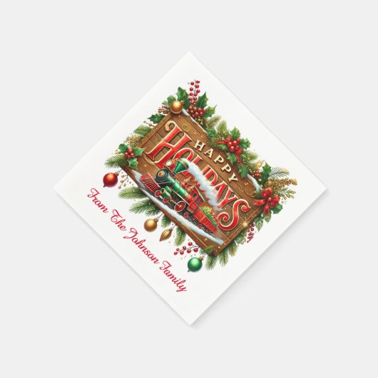 Happy Holidays Serviette (Ecke)