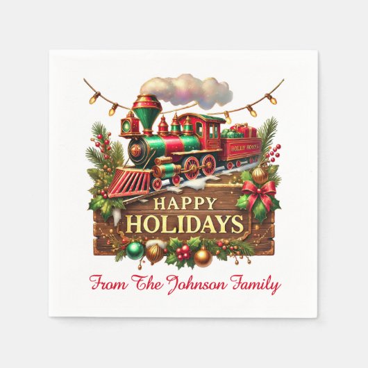 Happy Holidays Serviette (Vorderseite)