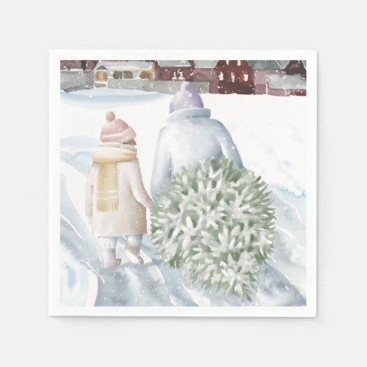 Happy Holidays Serviette (Vorderseite)