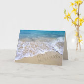 Happy Holidays signieren am Strand Karte (Gelbe Blume)