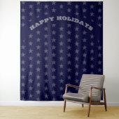 HAPPY HOLIDAYS | Silbersteine | BLAUE Hintergrund Wandteppich (Beispiel)