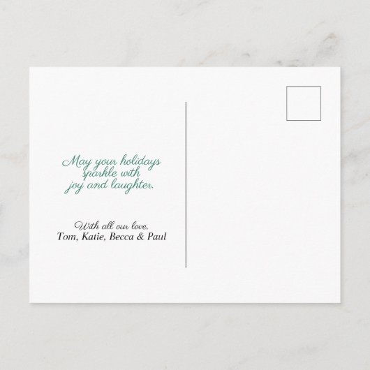 Happy Holidays Silver Blue Snowflake Postkarte (Rückseite)