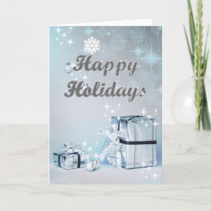 Happy Holidays Silver Glitzer Weihnachten