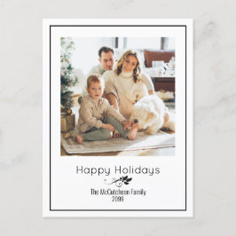 Happy Holidays Simple Elegante Ein Foto Postkarte